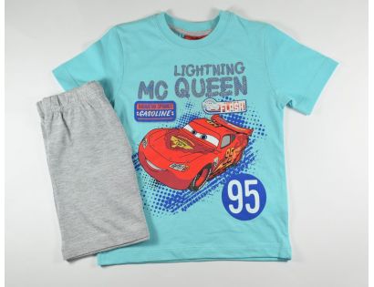 Pijama niño manga corta con coche y pantalón gris