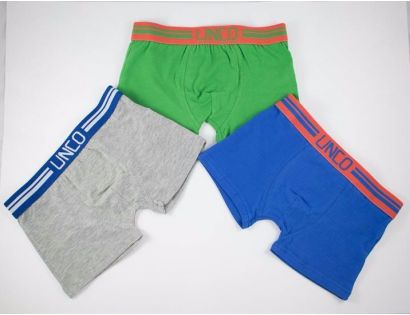 Boxers colores gris, verde y azul.
