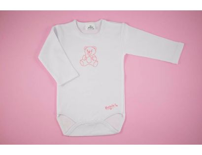 Body niña con corchetes y osito rosa