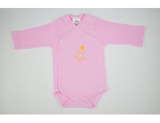 Body bebe cruzado de niña rosa y con estrellas