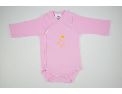 Body bebe cruzado de niña rosa y con estrellas
