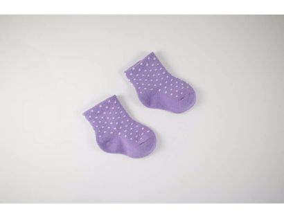 Calcetín bebe puntitos lila
