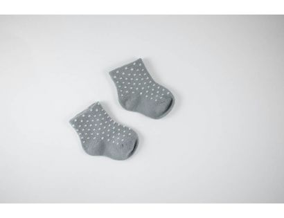 Calcetín bebe puntitos gris