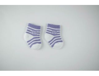 Calcetín bebe en rayas lila