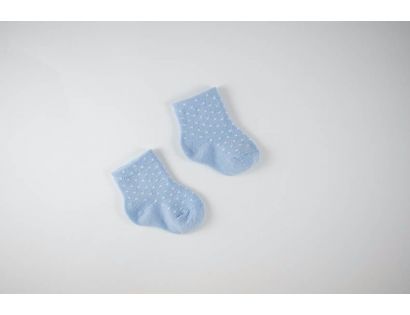 Calcetín bebe puntitos azul