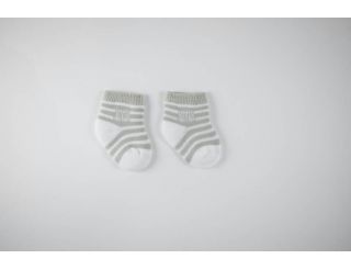 Calcetín bebe en rayas gris