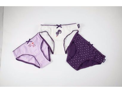 Pack braguitas lila,blanca y topos