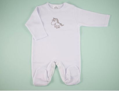 Pelele manga larga blanco con caballito