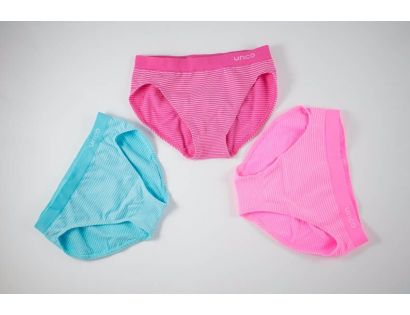 Pack braguitas a rallas turquesa, fucsia y rosa