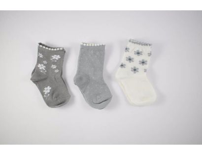 Pack calcetines tonos grises de flores