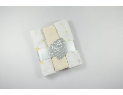 Pack de muselina color natural con diferentes estrellas