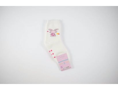 Calcetín antideslizante blanco y conejito