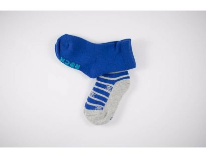 Calcetín+antideslizante niño azul y gris