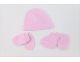 Gorro,manoplas y patucos en rosa