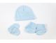 Gorro,manoplas y patucos en azul